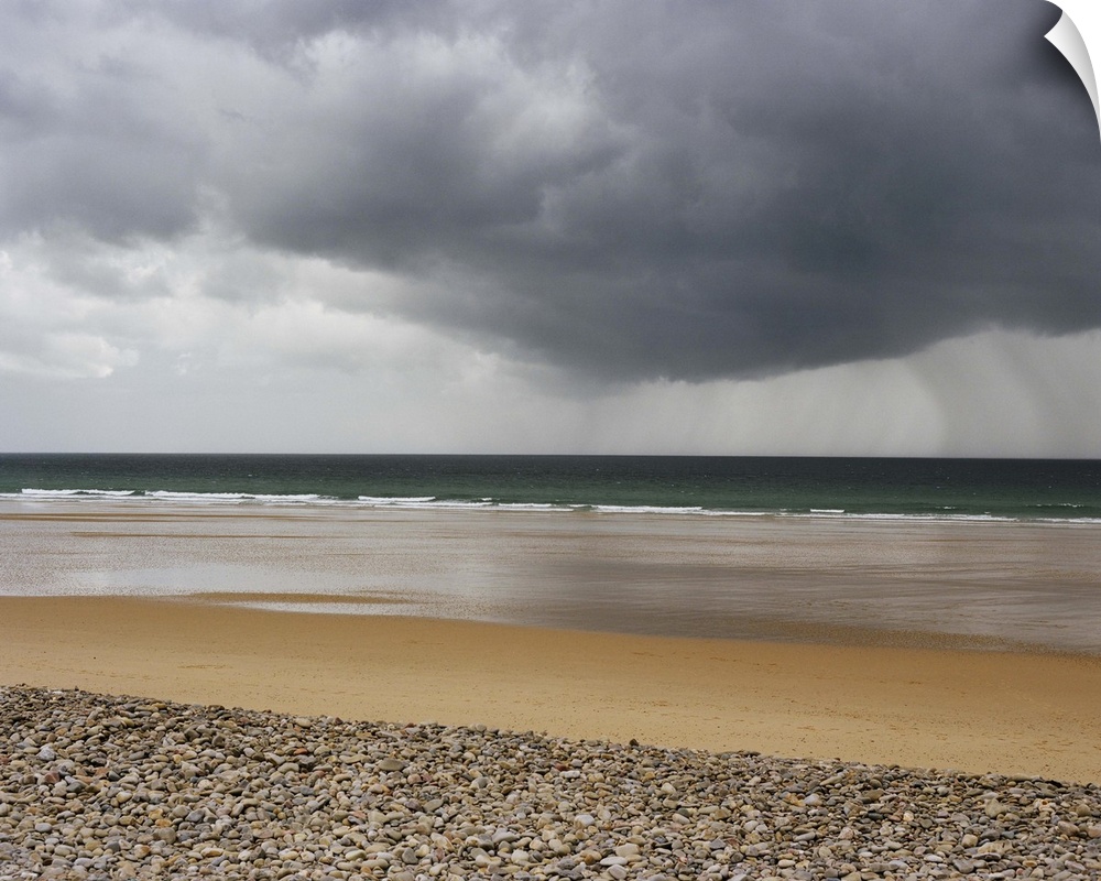Storm and tide in Normandi sea.