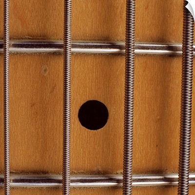 Strings on guitar, close-up