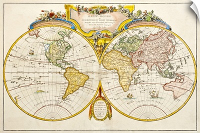 Studio shot of antique world map