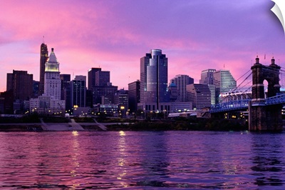 Sunset Over Cincinnati and the Ohio River, Ohio