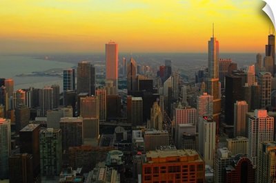 Sunset view at Chicago, US.