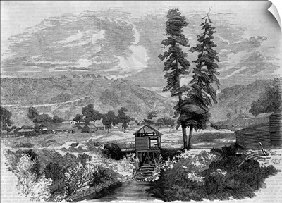 Sutter's Mill, Where Marshall Discovered Gold Engraving By Charles Christian Nahl