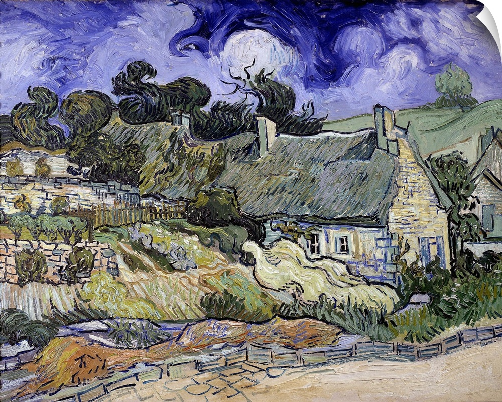 Thatched Cottages at Auvers-sur-Oise (Auvers sur Oise). Painting by Vincent van Gogh (1853-1890), 1890. Orsay Museum, Paris.