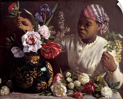 The Black Woman with Peonies by Frederic Bazille
