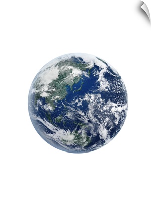 The earth, computer graphic, white background