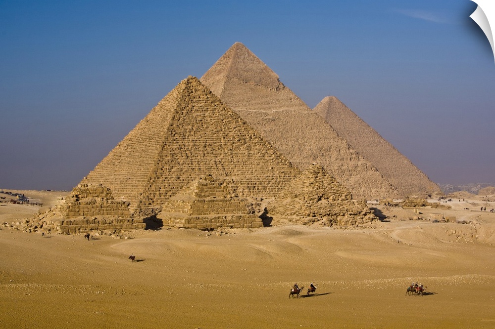 The Great Pyramids of Giza, Egypt. This is the most well-known archeological landmark in the world.