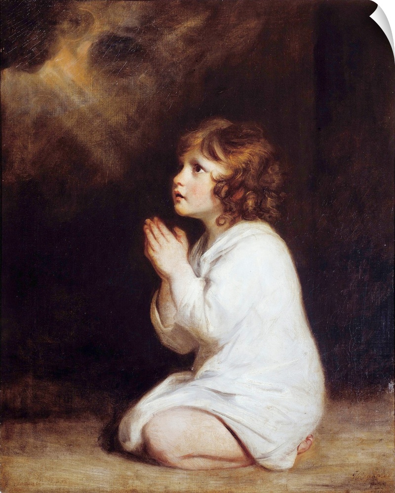 The infant Samuel praying. Painting by Joshua Reynolds (1723-1792), 1777. 0,89 x 0,7 m. Fabre Museum, Montpellier, France