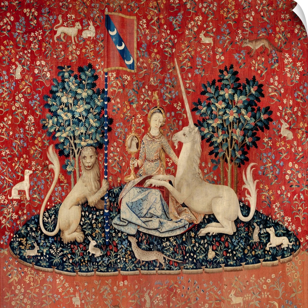 The Lady and the Unicorn (La Dame a la Licorne) : Sight Tapestry - Paris, musee national du Moyen Age, Thermes de Cluny, F...