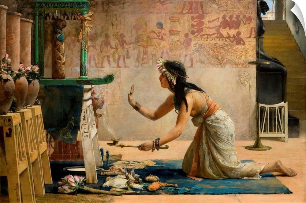John Reinhard Weguelin (English, 18491927), The Obsequies of an Egyptian Cat, 1886, oil on canvas, 99.4 x 142.5 cm (39.1 x...