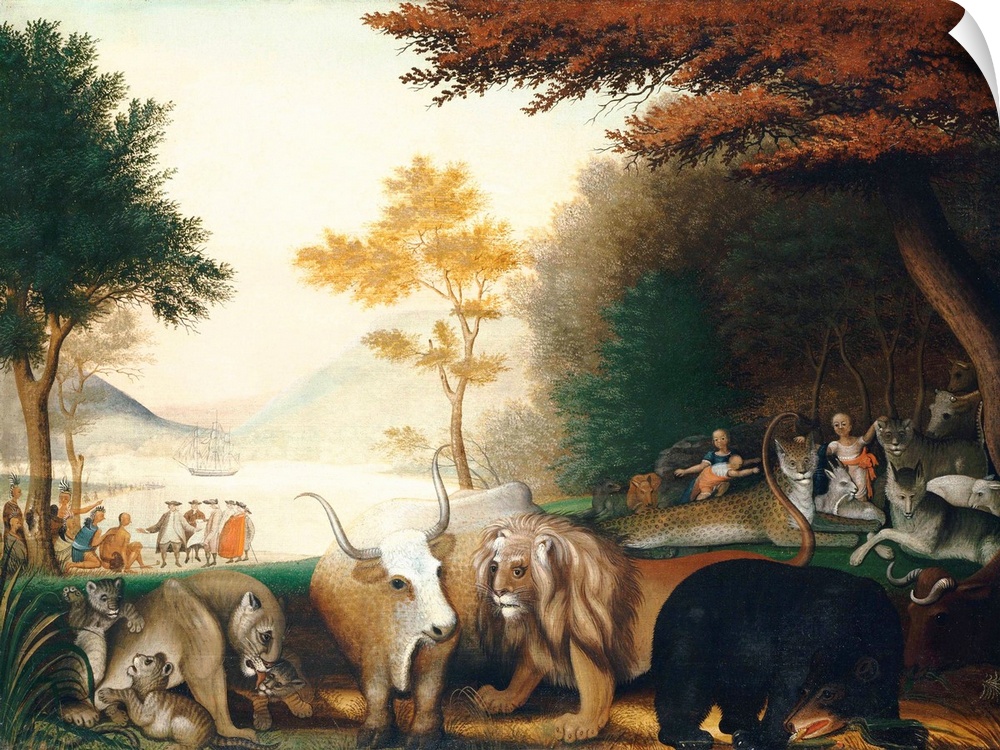 Edward Hicks (American, 17801849), The Peaceable Kingdom, 1845-6, oil on canvas, Phillips Collection, Washington, D.C. Not...