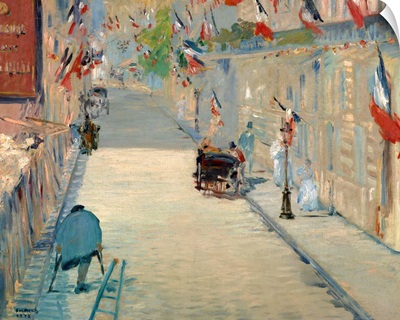 The Rue Mosnier With Flags By Edouard Manet