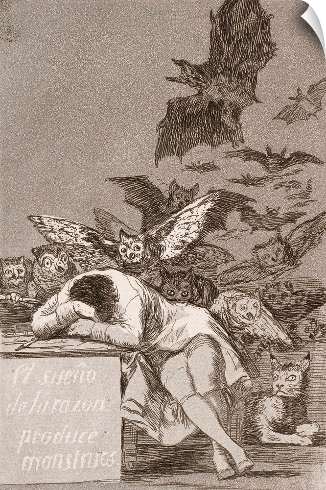 Francisco Goya (Spanish, 1746-1828), The sleep of reason produces monsters (No. 43), from Los Caprichos, 1799, etching wit...