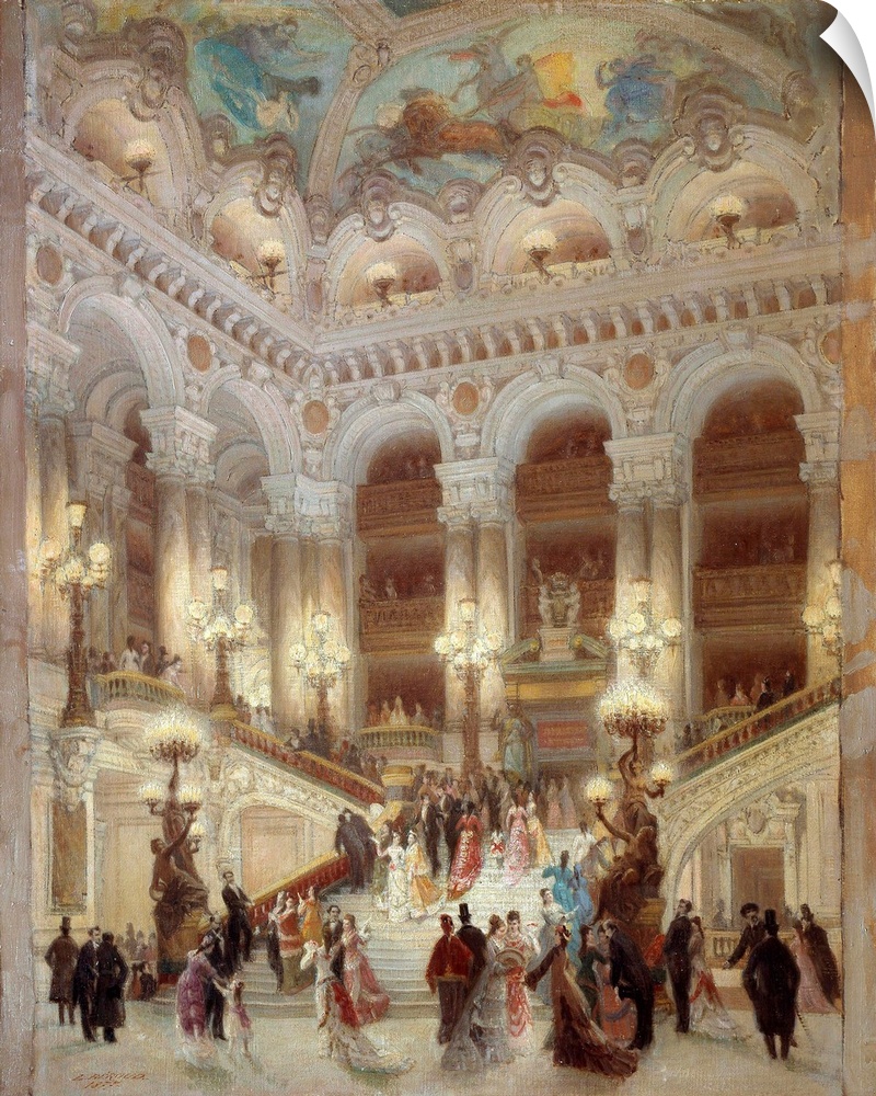 The staircase of the Opera Garnier, 1877. Painting by Louis Beroud (1852-1930), 1877. 1,98 x 1,64 m. Carnavalet Museum, Paris
