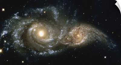 These two spiral galaxies were seen near the constellation Canis Major.