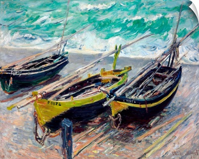 Three Fishing Boats By Claude Monet