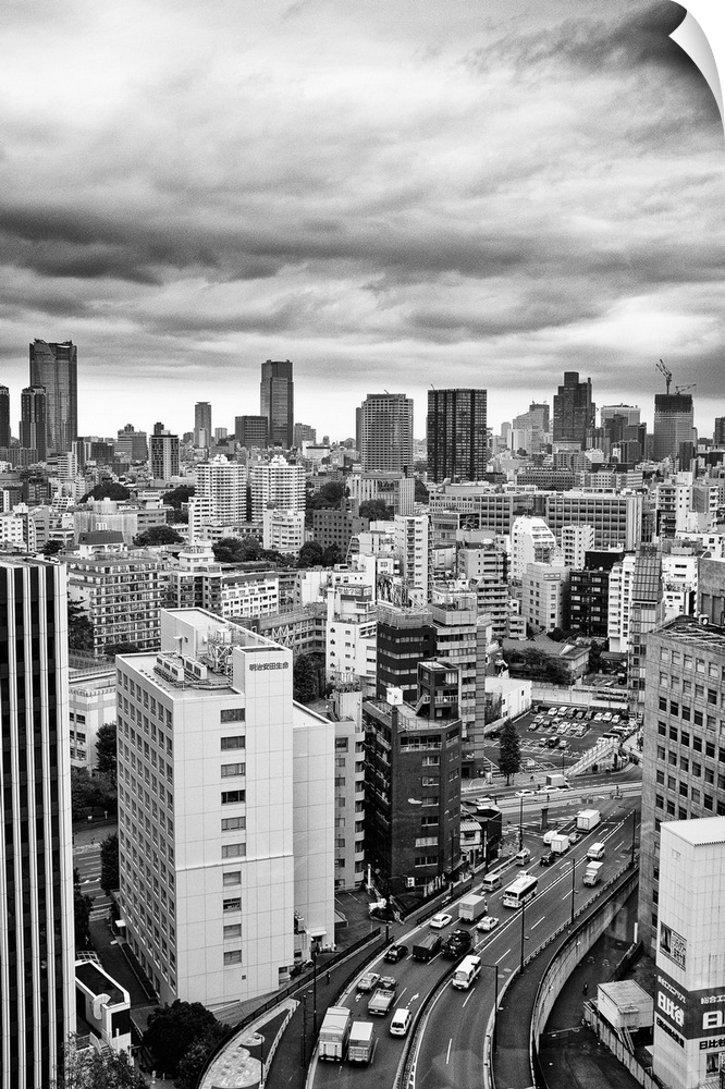 Tokyo Skyline shot from Tamachi converted to B&W.
