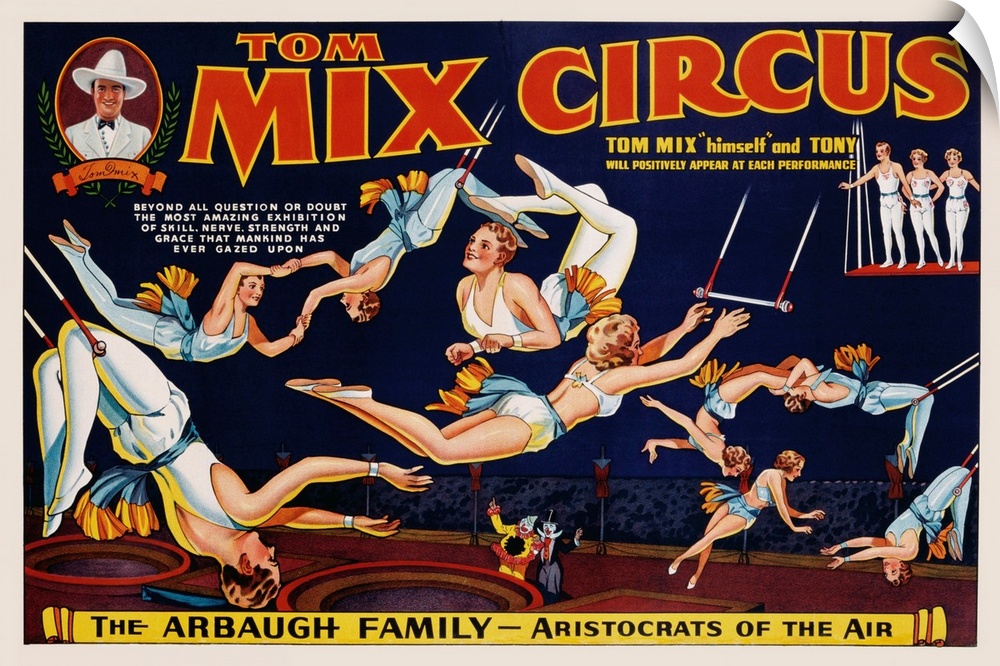The poster advertisement highlights the Arbaugh family of circus performers.