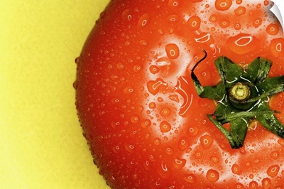 Tomato with water droplets