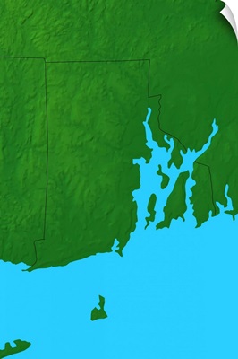 Topographic map of Rhode Island