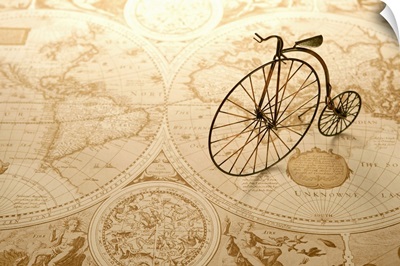 Toy bicycle and map