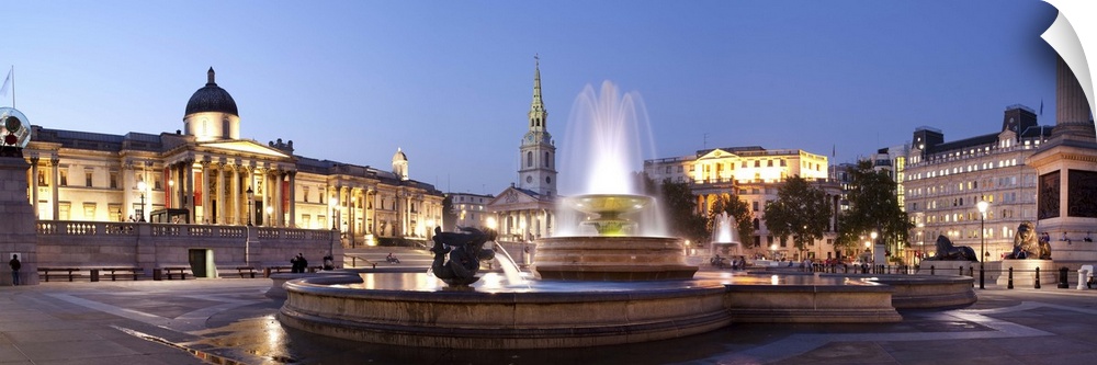Trafalgar Square and National Gallery,London