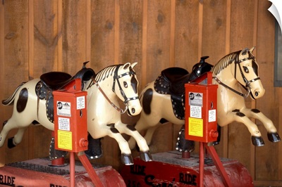 Two mechanical horses