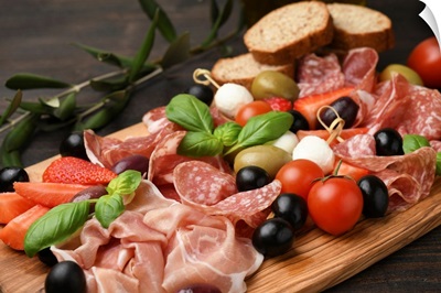 Typical Antipasto In An Italian Restaurant, Appetizers