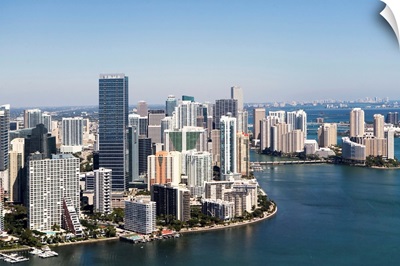 USA, Florida, Miami skyline as seen from air