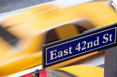 USA, New York City, Manhattan, Road direction sign on 42nd Street
