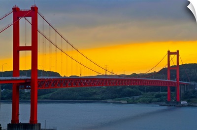 View of hirado bridge at sunrise.
