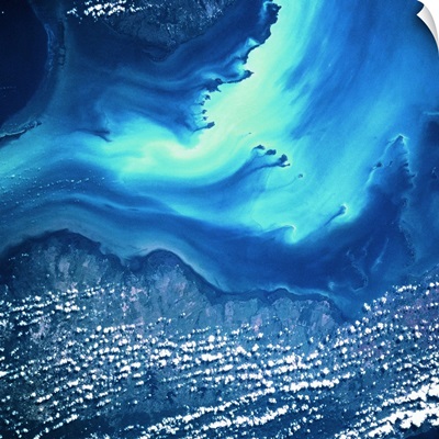 View of land and sea from space