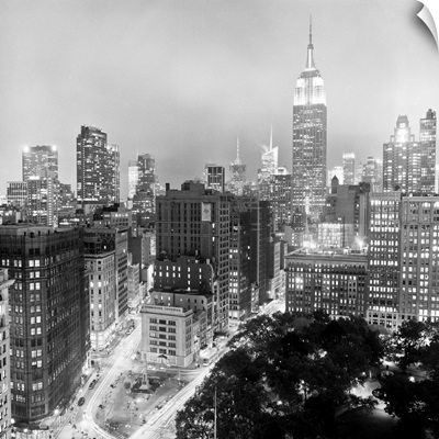 View of Manhattan at Night, New York City