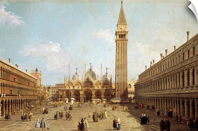View of the Piazza San Marco in Venice - by Canaletto