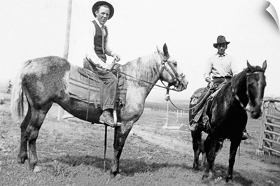 Vintage image of men on horseback