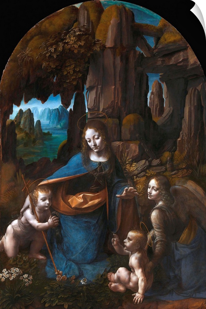 Leonardo da Vinci (Italian, 14521519), Virgin of the Rocks, 1495-1508, oil on panel, 189.5 x 120 cm (74.6 x 47.2 in), Nati...