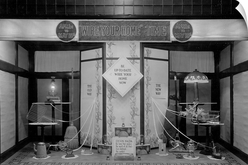 1917 --- Wire Your Home Window Display --- Image by .. Schenectady Museum; Hall of Electrical History Foundation/CORBIS