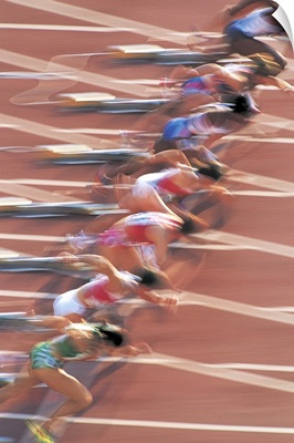 Women Athletes Starting to Run a Race