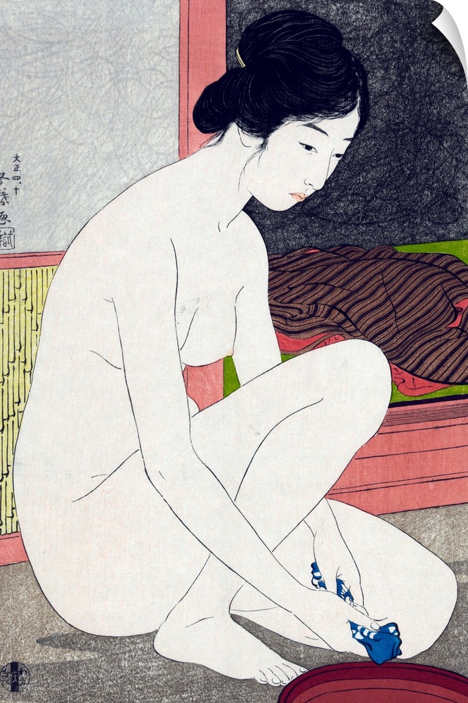 Yokugo no onna (woman after bath), full-color woodblock shin-hanga (new prints) print, 1915, private collection.