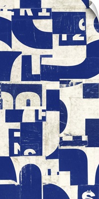 Collaged Letters Blue F