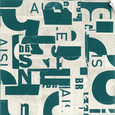 Collaged Letters Dark Green C