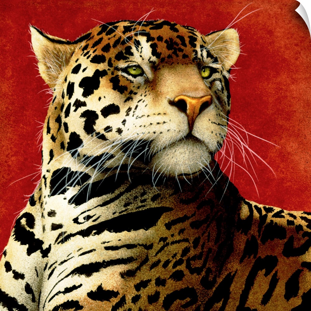 Up-close painting of a cheetah.