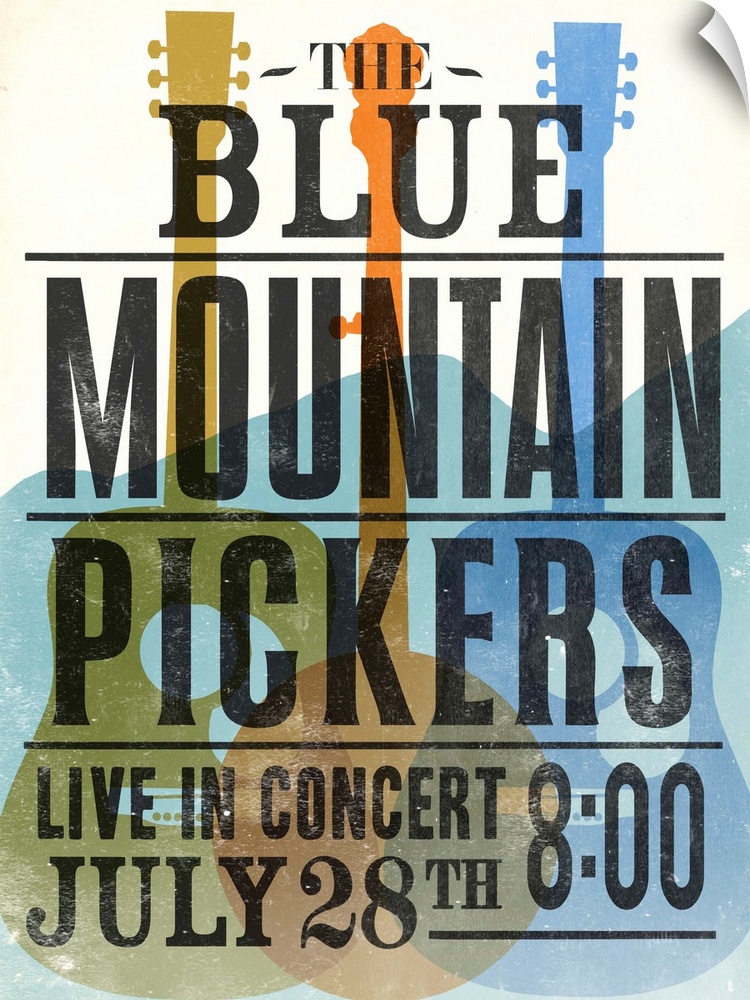 Retro mid-century stylized concert poster artwork.