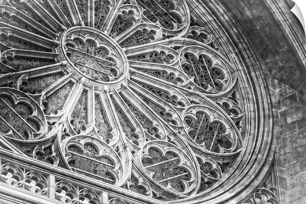 A fine art photograph of the rose window of a cathedral.