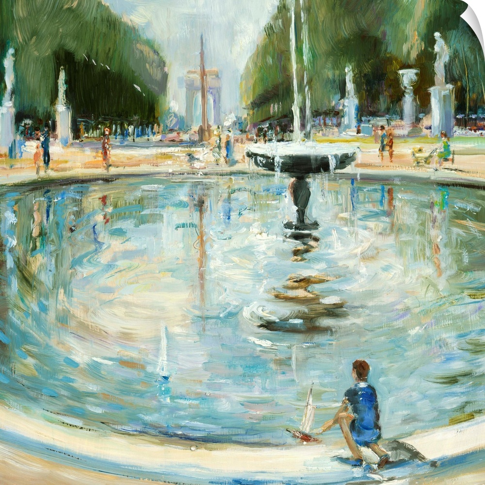A contemporary painting of a sunny day in Paris.