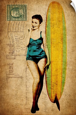 Pinup Girl Surfing