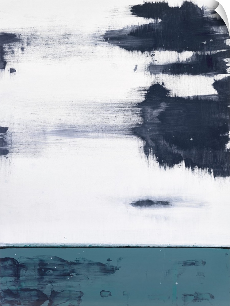 Contemporary abstract painting using dark muted and neutral tones.