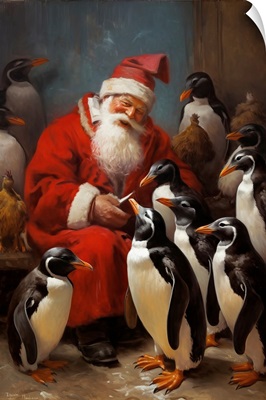Santa And Penguins