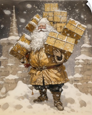 Santa With Gifts Golden