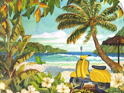 Yellow Scooter in Paradise