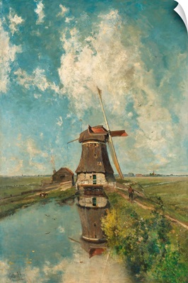 A Windmill On A Polder Waterway, C. 1889